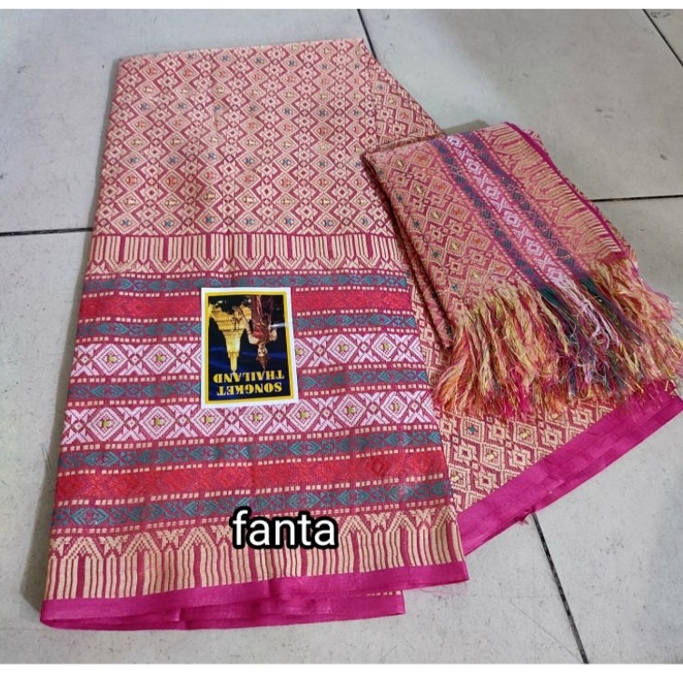 Kain Songket set selendang / Bahan songket selendang Thailand /Bahan kain Rok kebaya [ART.  W9L7]