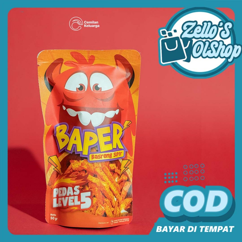 

Cemilan Baso Goreng Basreng Super BAPER Rasa Pedas Level 5 (50 gram) Jajanan Viral Renyah Gurih Cemilan Kekinian Snack Keluarga Indonesia