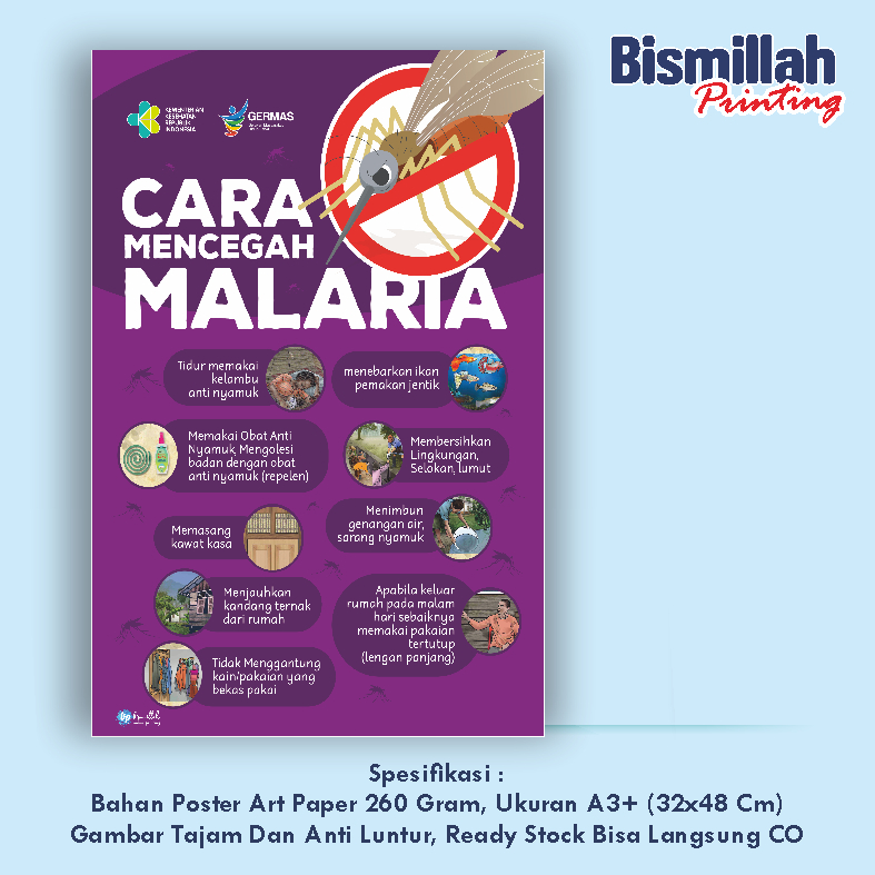 

Poster Kesehatan Cara Mencegah Malaria