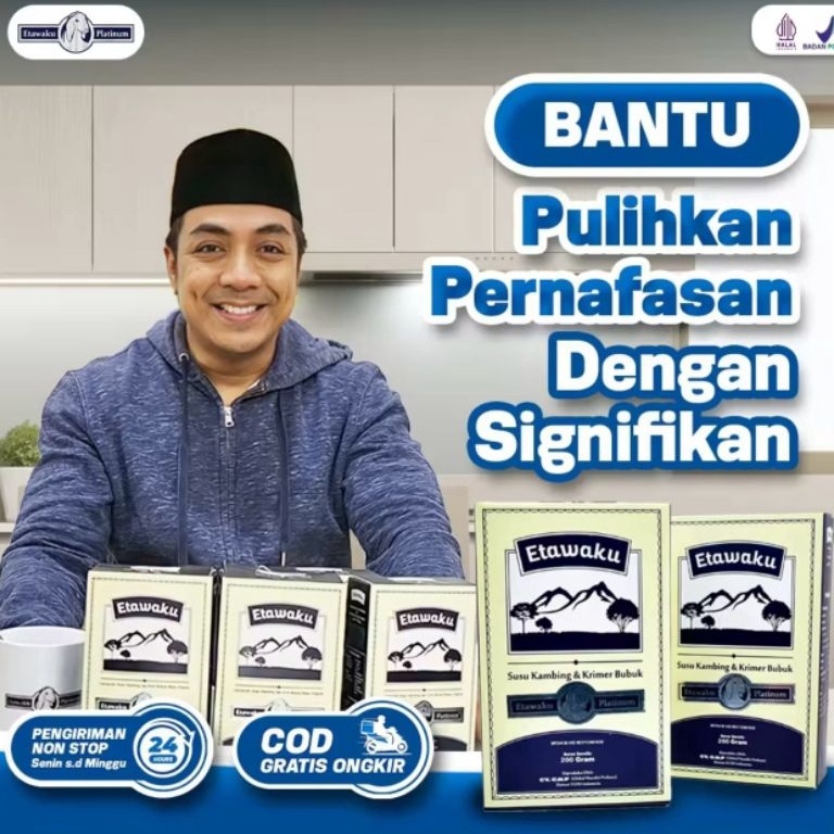 

Laku keraz Etawaku Platinum 3x Atasi Masalah Pernafasan - Susu Kambing Bubuk Provit Etawa Tingkatkan Daya Tahan & Imunitas Tubuh Jaga Kesehatan & Kepadatan Tulang Isi 200gr