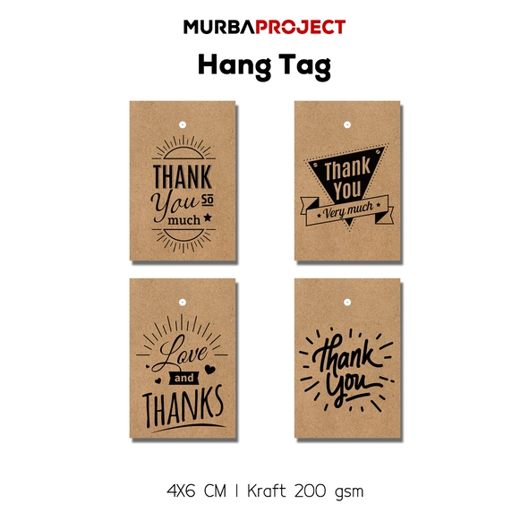 

Hang Tag Thank You isi 100 | Label Produk Hang Tag Vintage Coklat