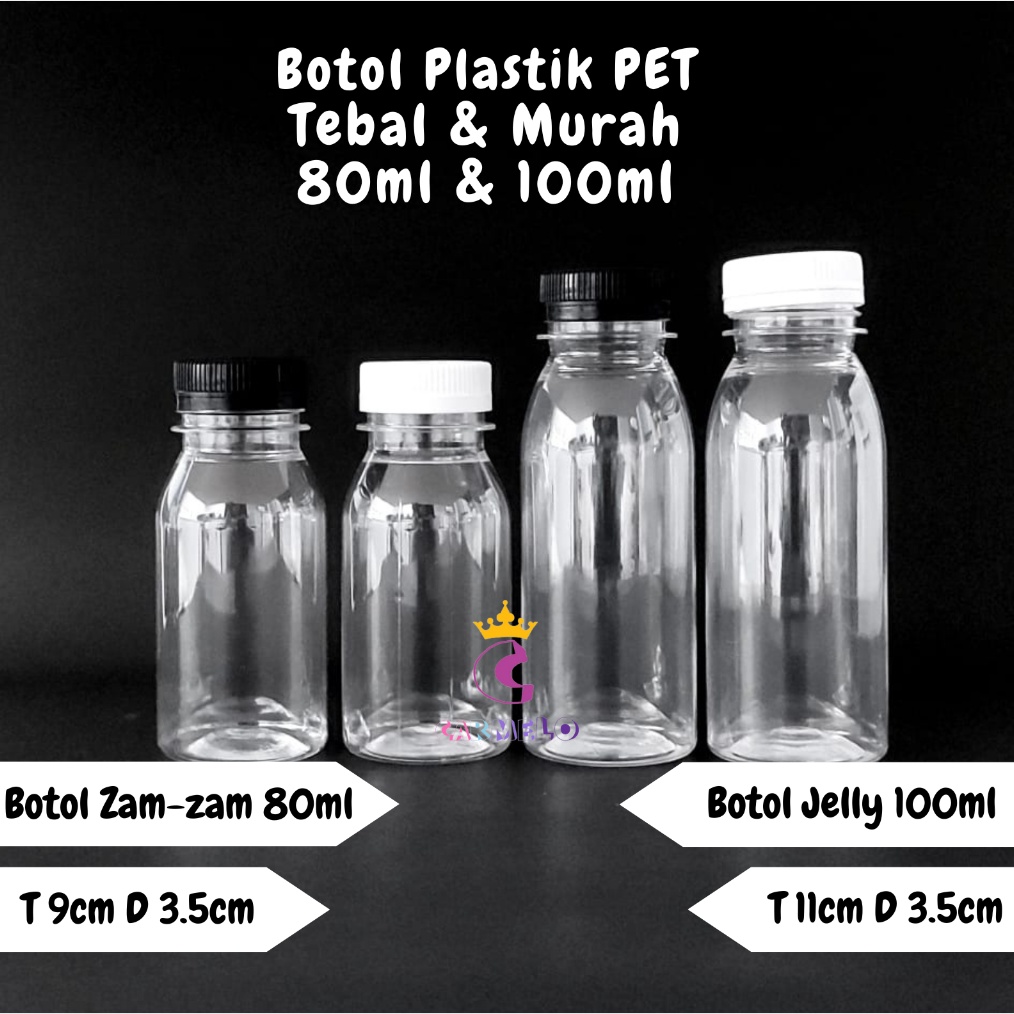 12.12 BIG SALE FASION (Isi 50pc) Botol Plastik Zam Zam 80ml/ Botol Jelly 100ml / Botol Plastik Jelly