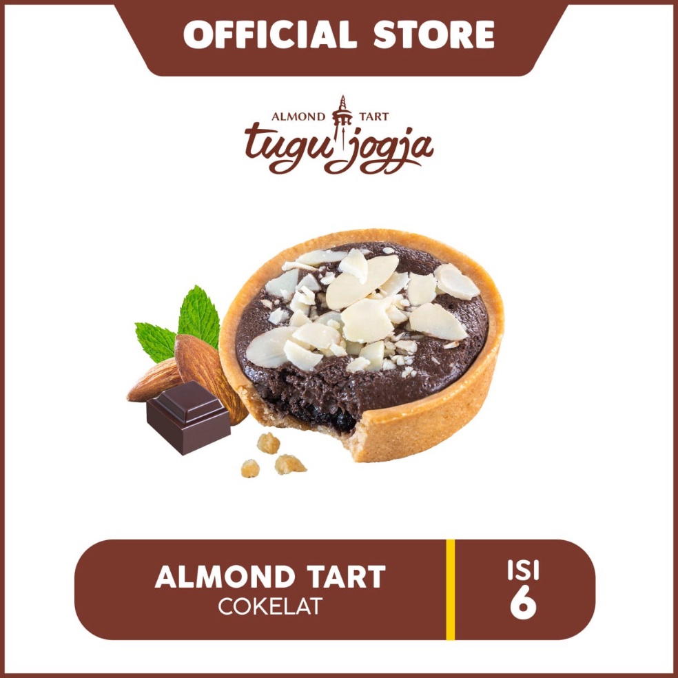 

Ready Now Almond Tart Tugu Jogja Cokelat - 6pcs