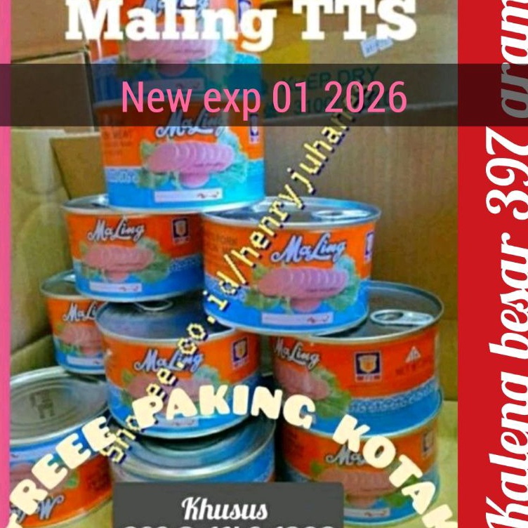 

Kepoin aja 397 MALING TTS CANNED HAM PORK LUNCHEON MEAT / maling babi / daging babi kaleng ukuran kaleng besar