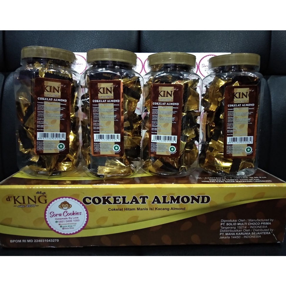 

Jaminan Kualitas 1 Dus (Isi 4 toples) Coklat Almond d' KING