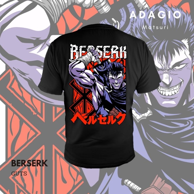 AdagioMatsuri Berserk Guts T-shirt/ Kaos Anime Berserk