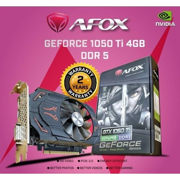 VGA Nvidia Geforce GTX1050Ti GTX 1050Ti 4GB GDDR5 Afox