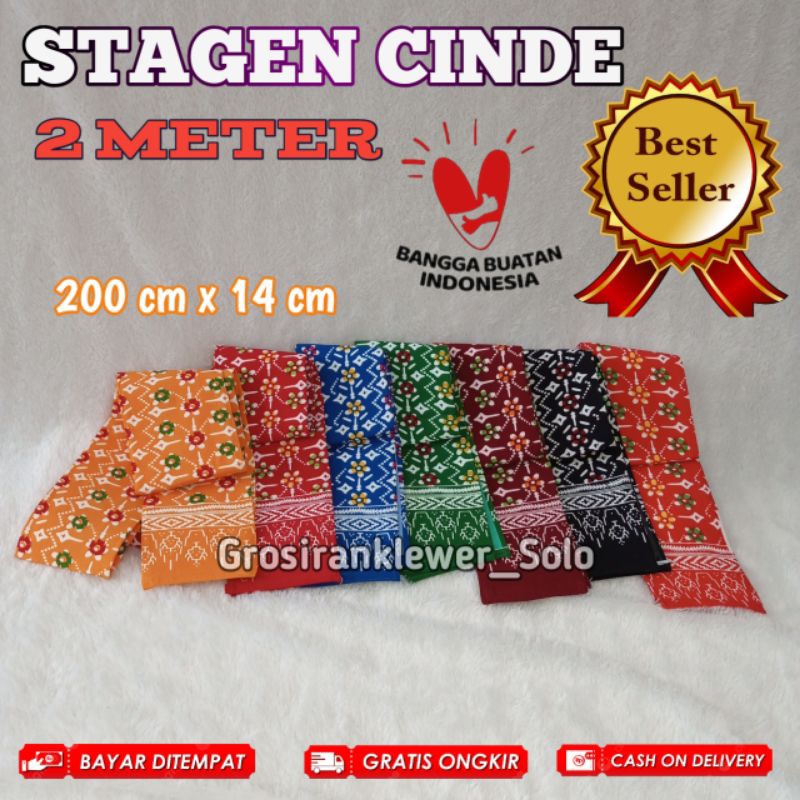 Stagen Batik Cinde 2 meter / Kain Penyangga Perut Murah