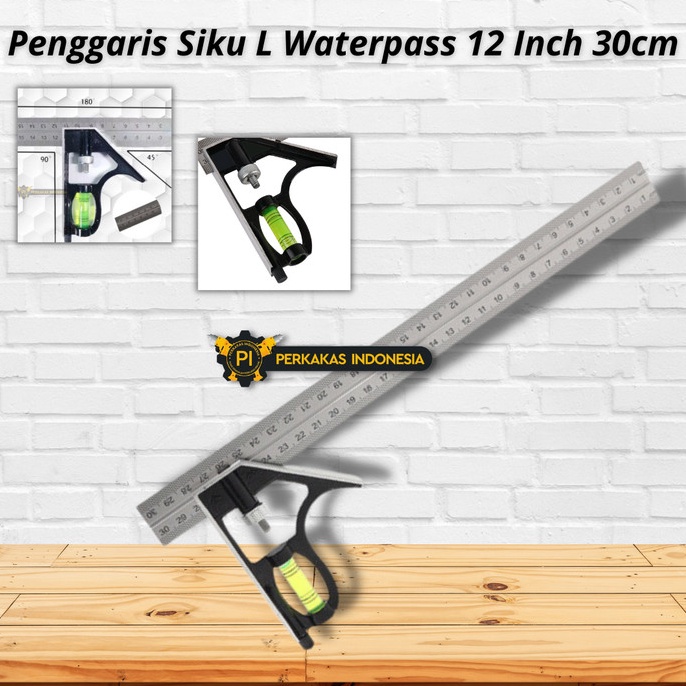 

Super Promo.. Penggaris Siku L Waterpass 12 Inch 30Cm Penggaris Sudut Presisi Air PGM