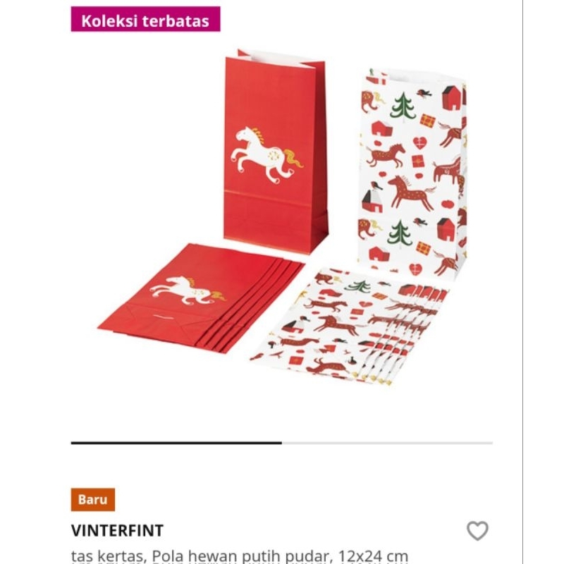 

VINTERFINT, tali kado, tas kado natal, kantong dekorasi natal