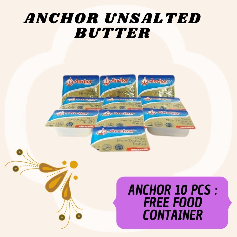 

FLASH SALE⚡ Anchor Unsalted Butter Mini Portion 10 UB 10g Unsalted Butter MPASI Anak Bayi HALAL Elle & Vire Penambah Nafsu Makan Penambah Berat Badan, BB Booster MPASI Bayi Lemak Tambahan Mpasi Lemak Mpasi Lemak Bayi