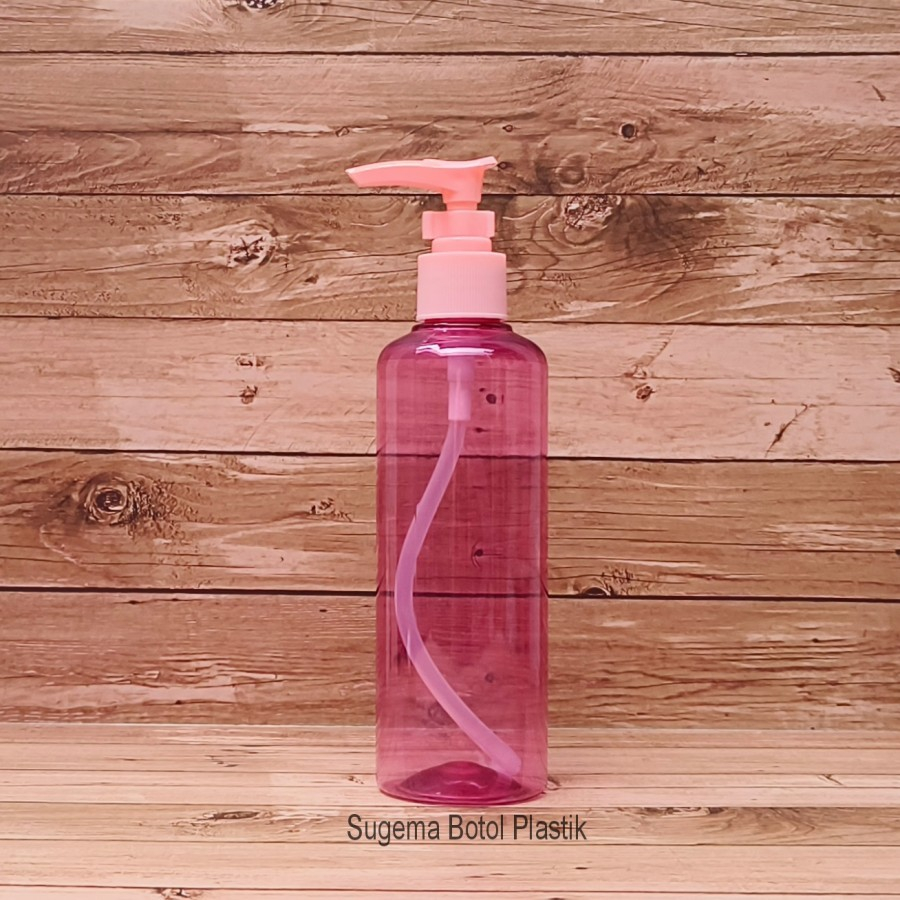 Botol Pump 250ml Pink Pump Clip Pink Pet Tebal / Botol Pump Lotion 250 Ml / Botol Pump 250ml