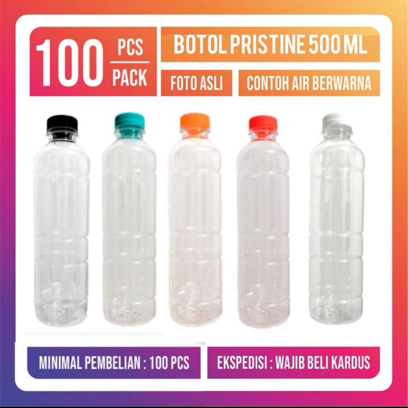 Botol Plastik 500 ml-Botol Pristine 500 ml-Botol Minum 500 ml air Minum dalam kemasan 500 ml
