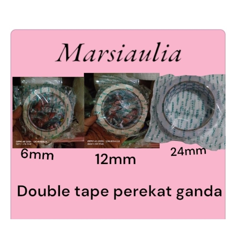 

Joyko 6mm 12mm atau 24mm panjang 15 yard double tape perekat ganda 2 sisi dobel tape