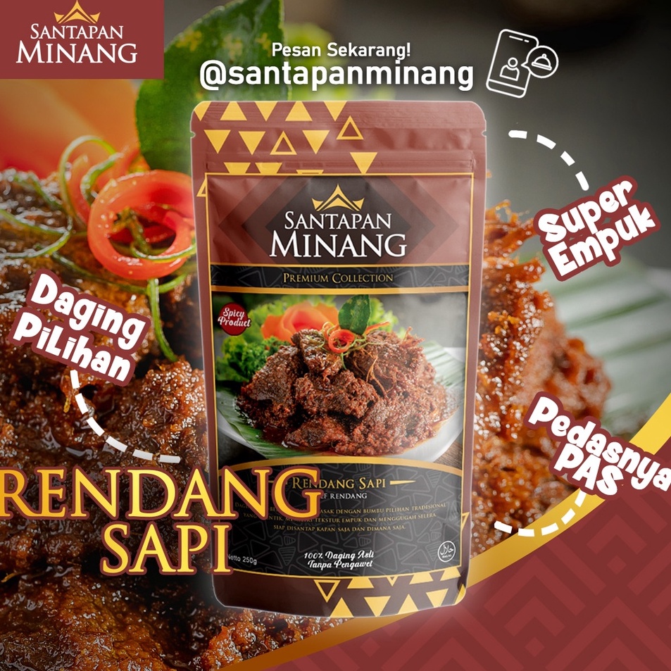 

VHGG7403 HOT Rendang Daging Sapi Asli Khas Padang 300 gr Halal - Santapan Minang