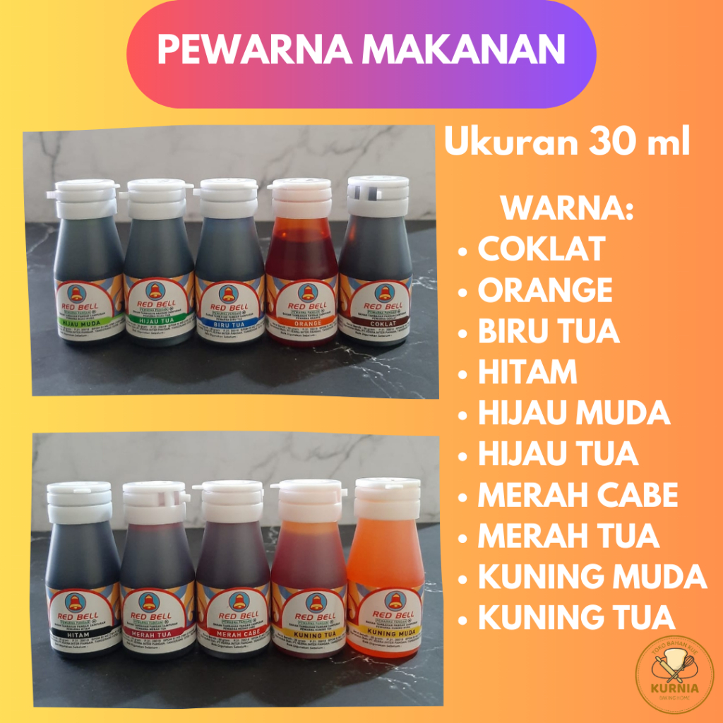 

PEWARNA MAKANAN CAP REDBELL ukuran 30 ml