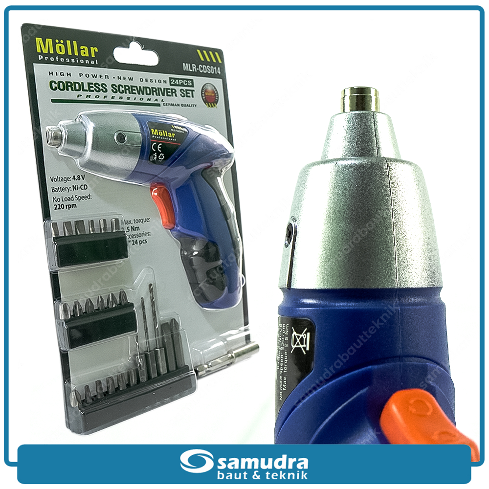 Bor Cordless Screwdriver Drill MOLLAR CDS014 Mesin Obeng Baterai Murah