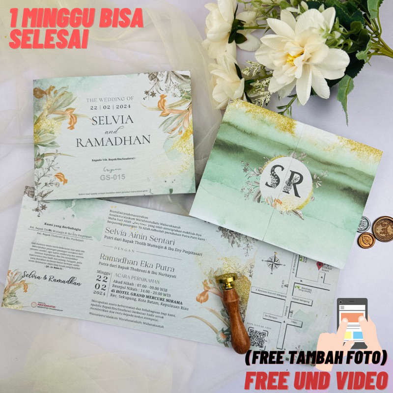 Undangan Pernikahan Murah, Bagus, Lucu | GRATIS UNDANGAN VIDEO / WEBSITE* GS 015