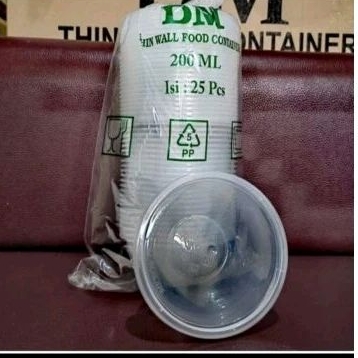 Thinwall cup Dm 200 ml /cup pudding plastik bulat @25set