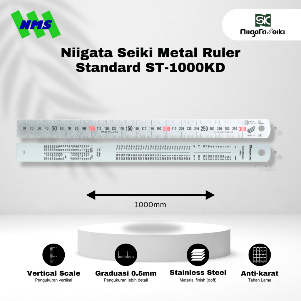 

Niigata Seiki Metal Ruler ST-1000KD