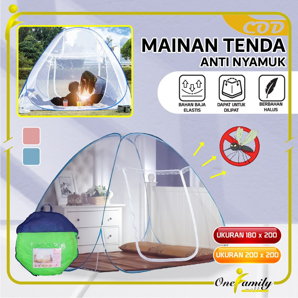 ONE-M345 Mainan Tenda Anti Nyamuk Kelambu Tidur Lipat Bayi UK 180x200 / Kelambu Lipat Anti Nyamuk An
