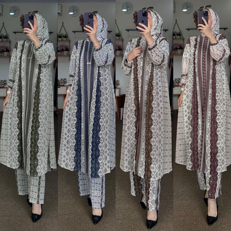 SET HIJAB MIDI CERUTY 3 in 1 ~MARYAM ~BY WHD