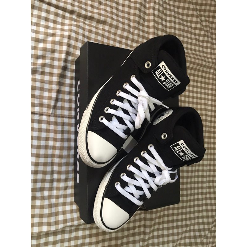 converse ctas high mid street black white