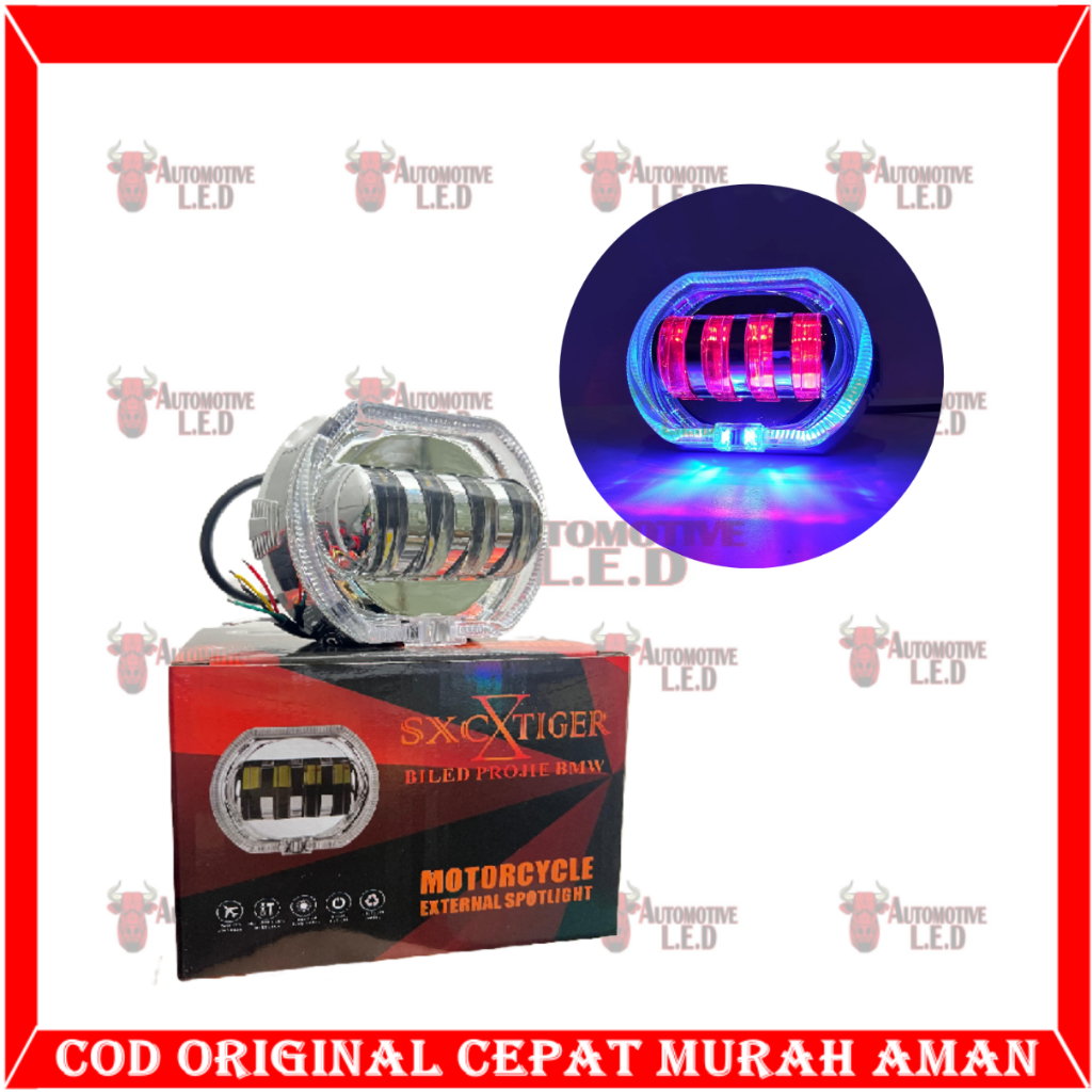 ORIGINAL LAMPU BILED DAYMAKER 4 LENSA SHROUD BMW 8D LAMPU TEMBAK CUT OFF BILED 4 MATA BRAND SXC