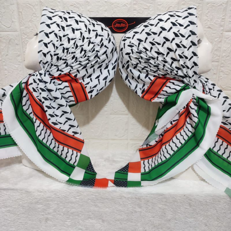 ZARELLFASHION - SEGIEMPAT VOAL PALESTINA ( HIJAB SEGIEMPAT PALESTIN MOTIF MM4 )
