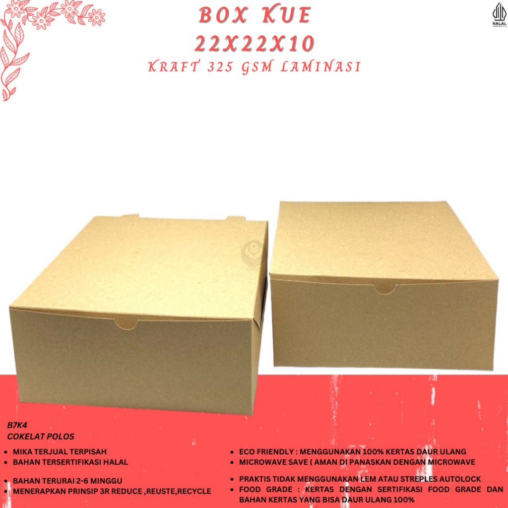Dus Tumpeng Mini 22x22 Kraft Laminasi 325 Gsm (B7-K4)