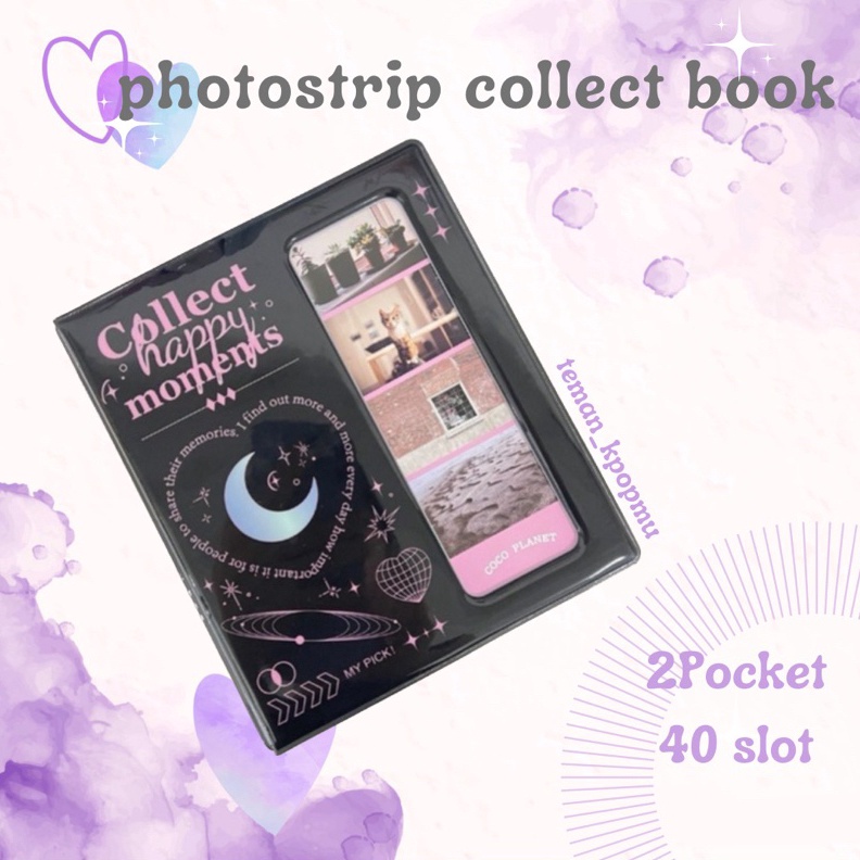 12.12 FLASH SALE Coco Planet Album Photostrip Collect Book 2P Black Kolbuk Photo strip isi 40 Slot P