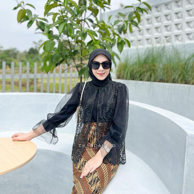 chandani.id • IVY OUTER • outer kebaya kondangan allsize jumbo • outer hitam • outer abu • grey • ke
