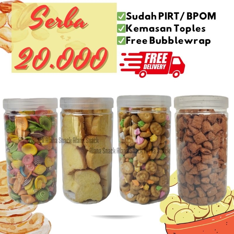 

ALANA_SNACKIES / ANEKA SNACKS (KUPING GAJAH PELANGI, ROTI SISIR MENTEGA, GEM BUNGA, PILLOW COKLAT) SERBA 20 RIBU, 20 RB / CEMILAN CAMILAN MURAH / BEBAS PILIH RASA / MAKANAN RINGAN