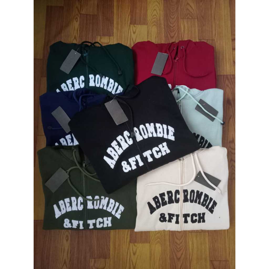 WHO AU BORDIR - Jaket Hoodie ABER Zipper Premium Quality Full Teg & Label Bahan Teball Unisex