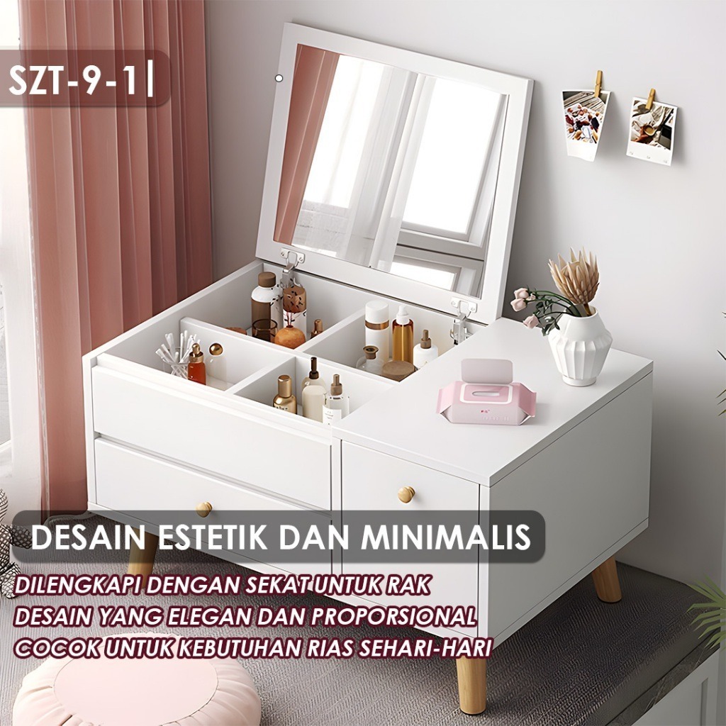 Meja Rias/Meja Rias Minimalis/Meja Rias Led/Meja Rias Lampu/Meja Rias Aesthetic/Meja Rias Sliding