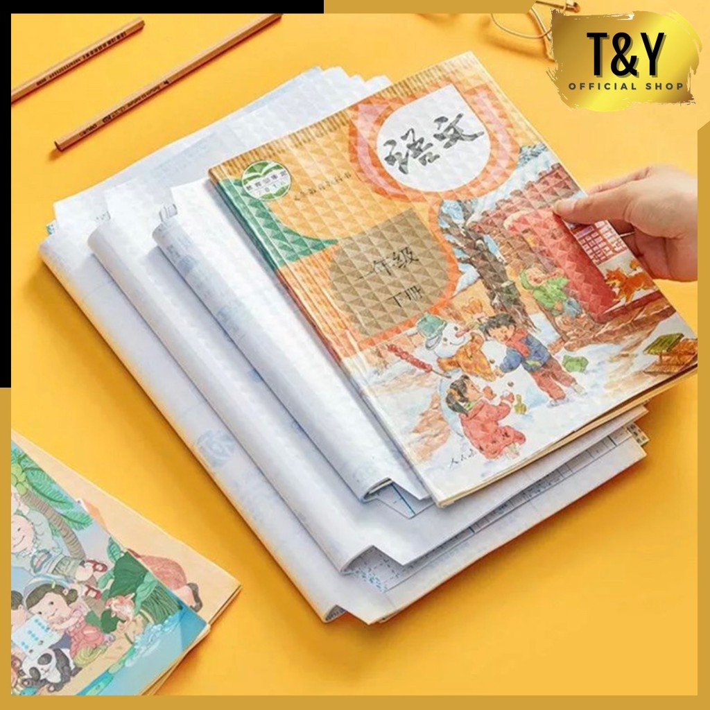 

T&Y Self-Adhesive Book Cover Waterproof Stiker Sampul Buku Isi 10 Lembar Sticker Sampul Frosted Buku Tulis Sekolah Diamond Transparant Polos Pelindung Cover Buku Dengan Perekat Model Buram Tahan Air 10Pcs