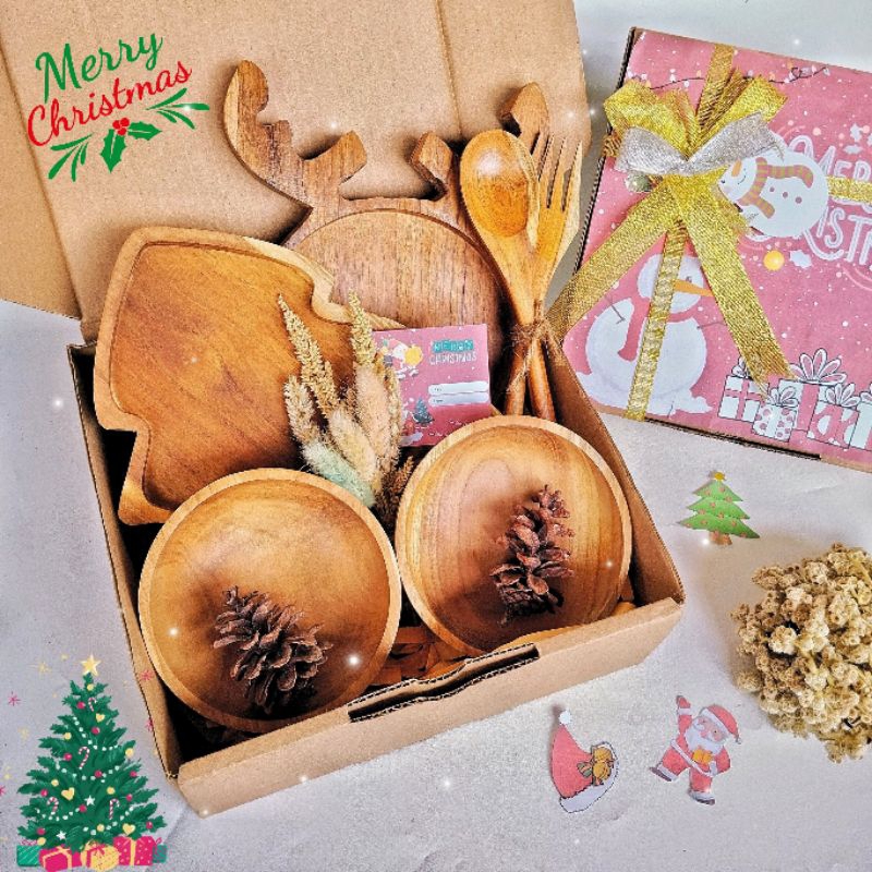 

L-AYUCRAFT Hampers Christmas piring rusa (free kartu ucapan)