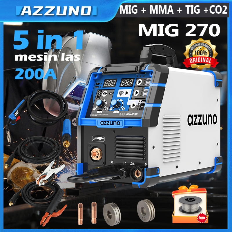 AZZUNO mesin las listrik mig 5 in 1 las tig argon otomatis mesin Multi Pro tanpa gas welding machine