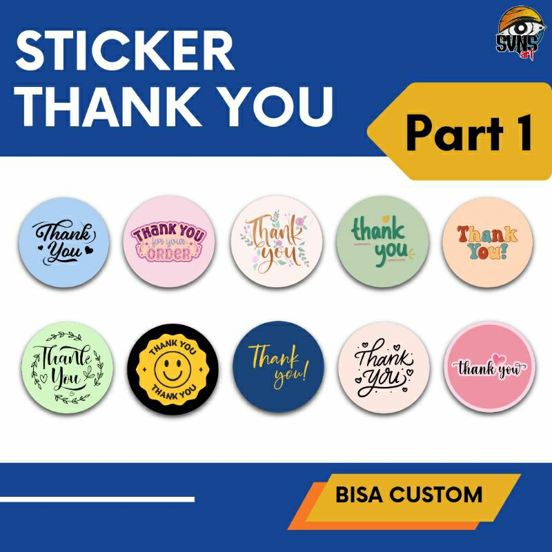 

PART 1 Stiker Thank You Bulat Custom Sticker Terimakasih Aesthetic Lucu