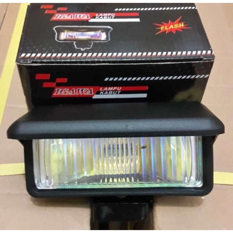 LAMPU SOROT KOTAK LAMPU HELOGIN TOPI MOTOR MOBIL UNIVERSAL