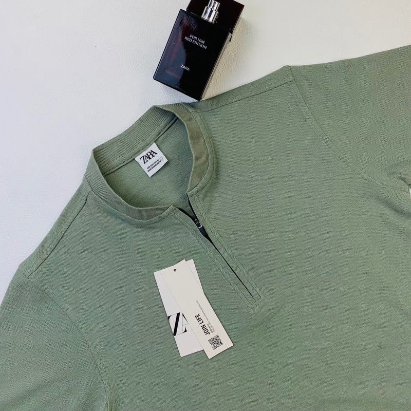 Kaos Polo Shirt Pria | Tshirt Kerah Sanghai | Atasan Ziper Polo Lengan Pendek | Polo Shirt Ziper