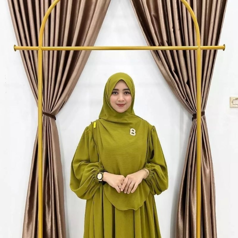 GAMIS CRINKLE SET HIJAB KEKINIAN VIRAL TERBARU-1