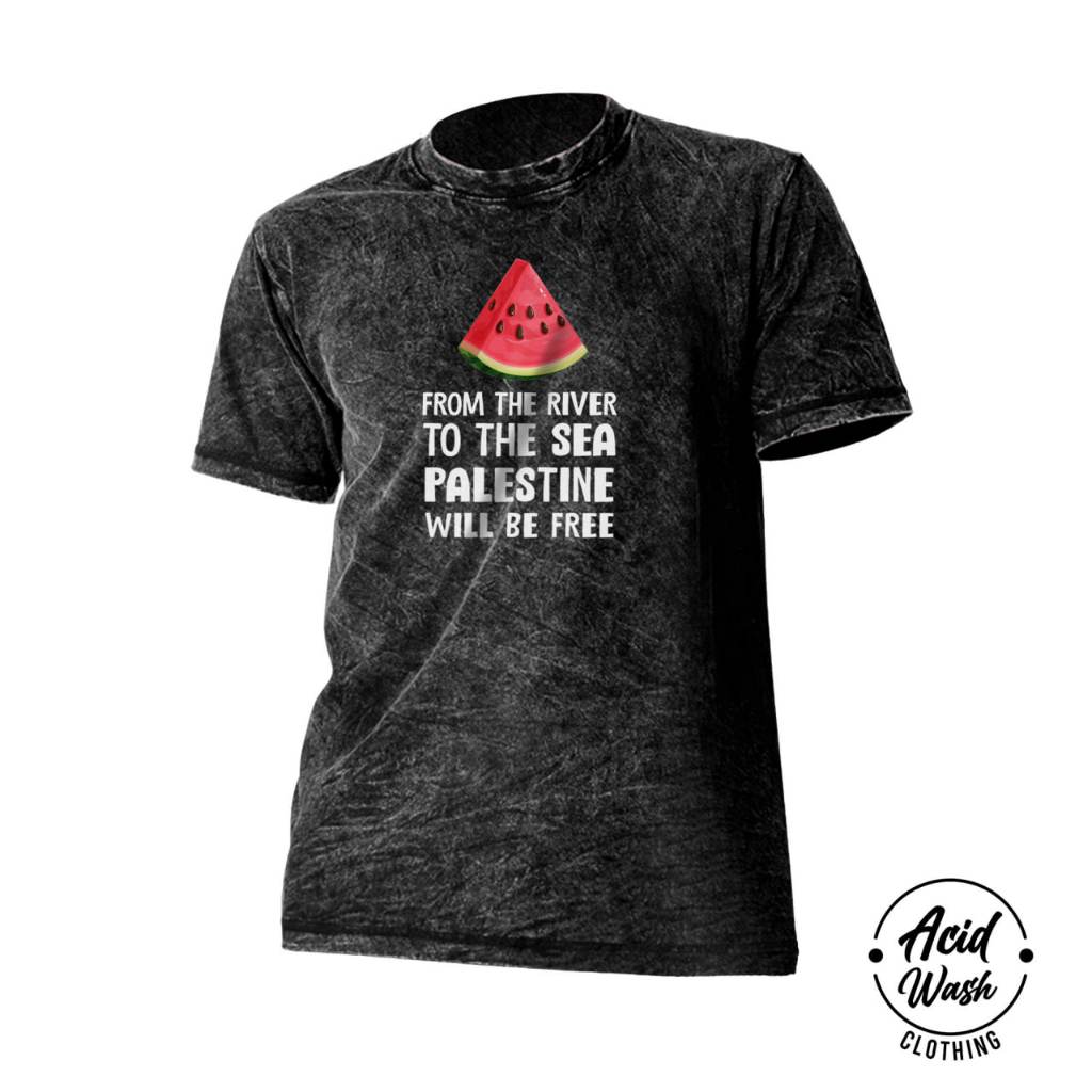 Kaos Palestina Pria Acid Wash Atribut Palestina