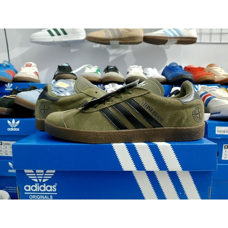Sepatu Sneakers Adidas Gazelle Stone Island ARMY Made In Myanmar