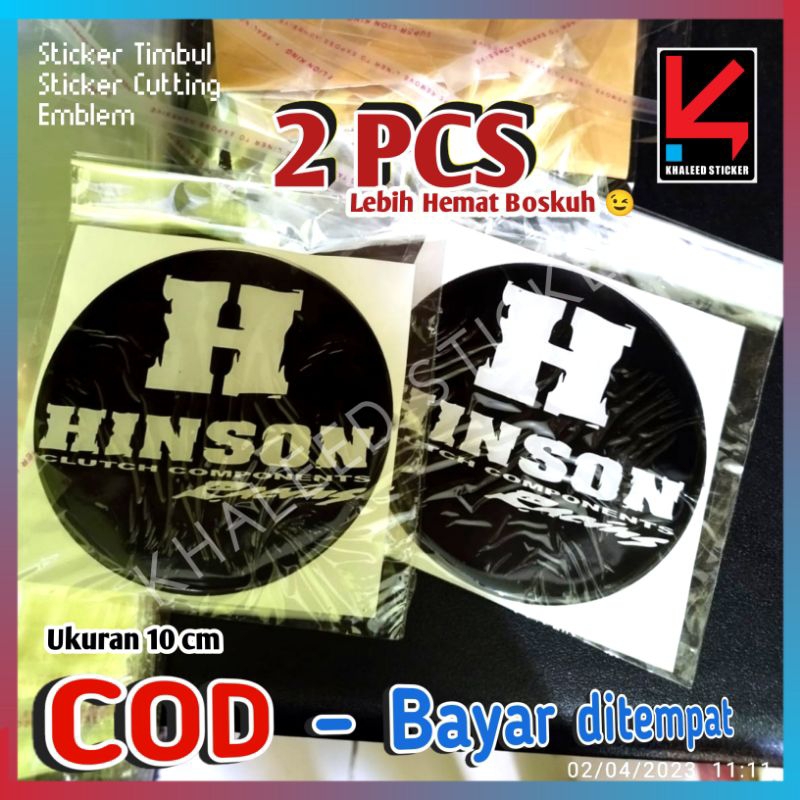 2 PCS Sticker timbul HINSON Ukuran diameter 10 cm - 1 pasang Emblem Hinson