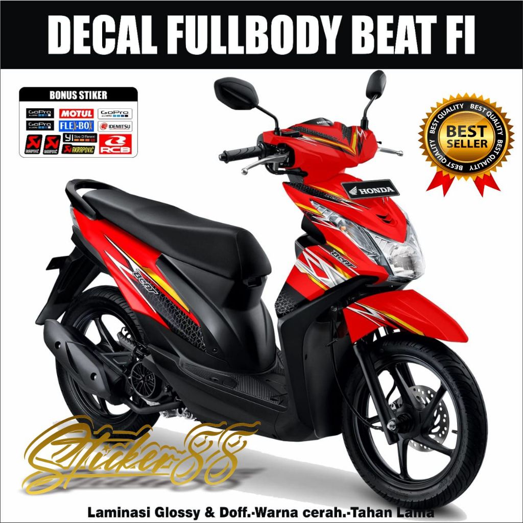 STICKER DECAL HONDA BEAT FULL BODY Fi 2012 - 2015 / STIKER DECAL BEAT Fi FULL 2012 - 2015 GRAFIS /DE