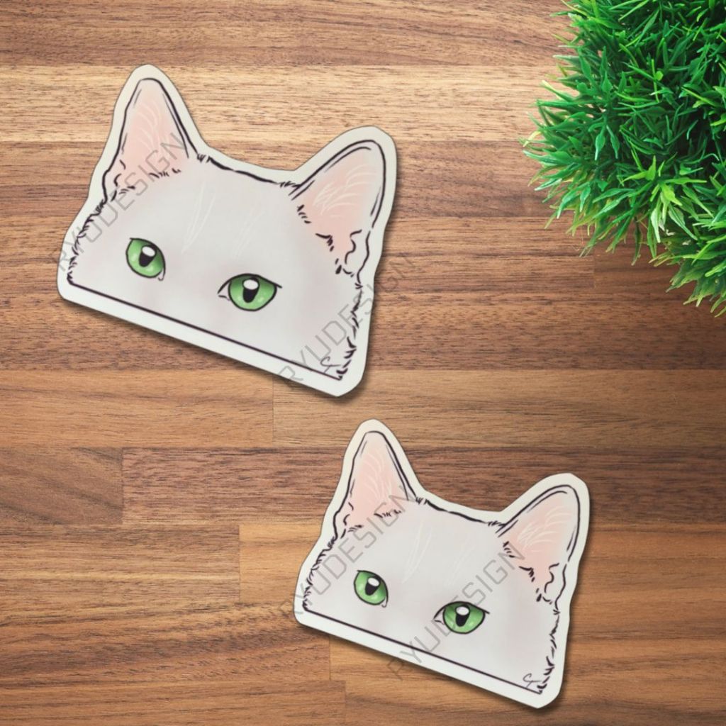 

Stiker Kucing Putih Ngintip Lucu Korea Aesthetic
