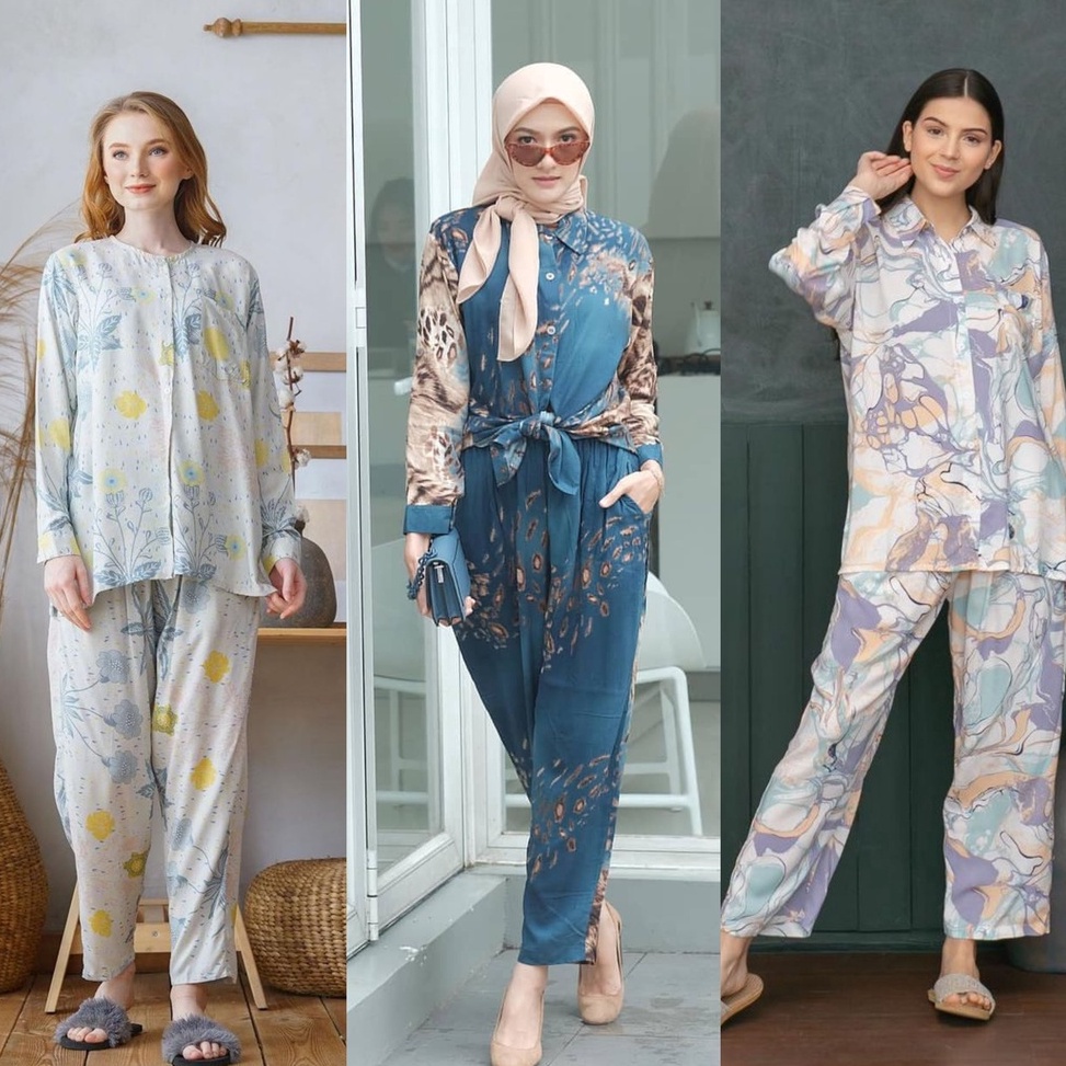 Best Seller.. Khailook - Piyama Wanita Rayon  Viscose LD 110  Pajamas Set Premium