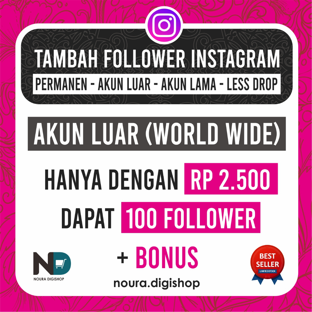 Jasa Penambah Follower Instaagram Akun Luar Akun Lama