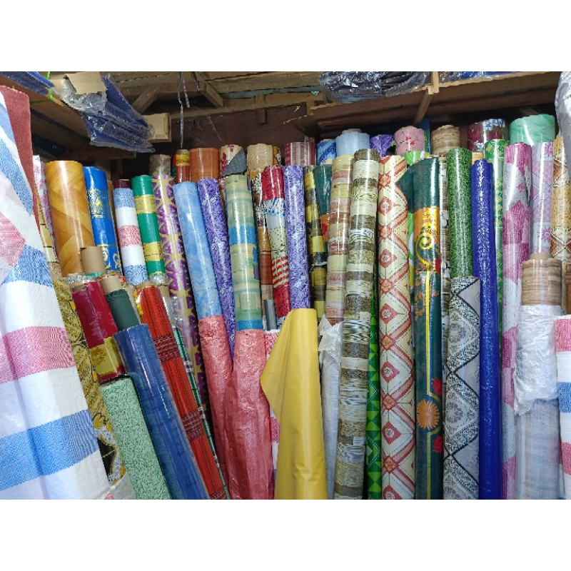 karpet lantai plastik tikar plastik 3 layer lebar 1.2m